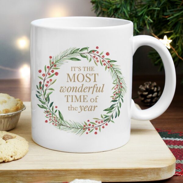 Personalised 'Wonderful Time of The Year' Christmas Mug - Image 3
