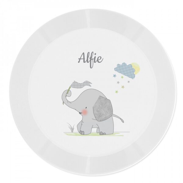 Personalised Hessian Elephant Plastic Plate - Image 4