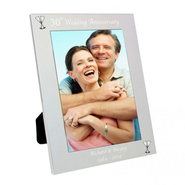 Personalised Silver 5x7 30th Wedding Anniversary Photo Frame