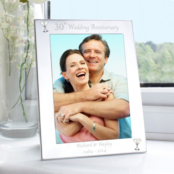 Personalised Silver 5x7 30th Wedding Anniversary Photo Frame - Image 2