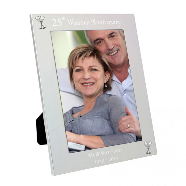 Personalised Silver 5x7 25th Wedding Anniversary Photo Frame - Image 2