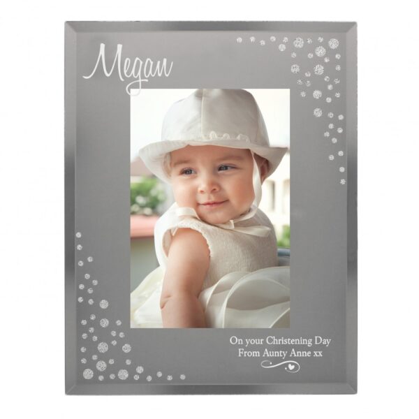 Personalised Swirls & Hearts Diamante 6x4 Glass Photo Frame - Image 2