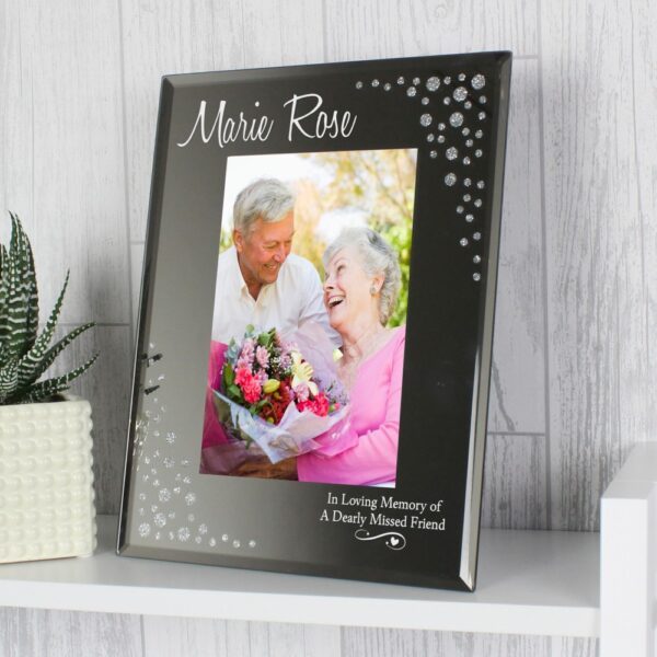 Personalised Swirls & Hearts Diamante 6x4 Glass Photo Frame - Image 6