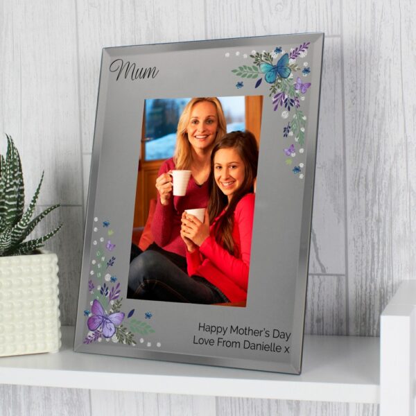 Personalised Butterfly 6x4 Diamante Glass Photo Frame - Image 3