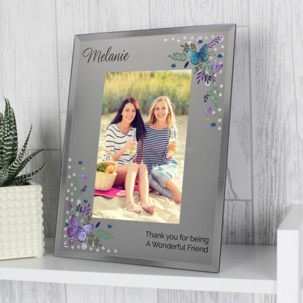 Personalised Butterfly 6x4 Diamante Glass Photo Frame - Image 5