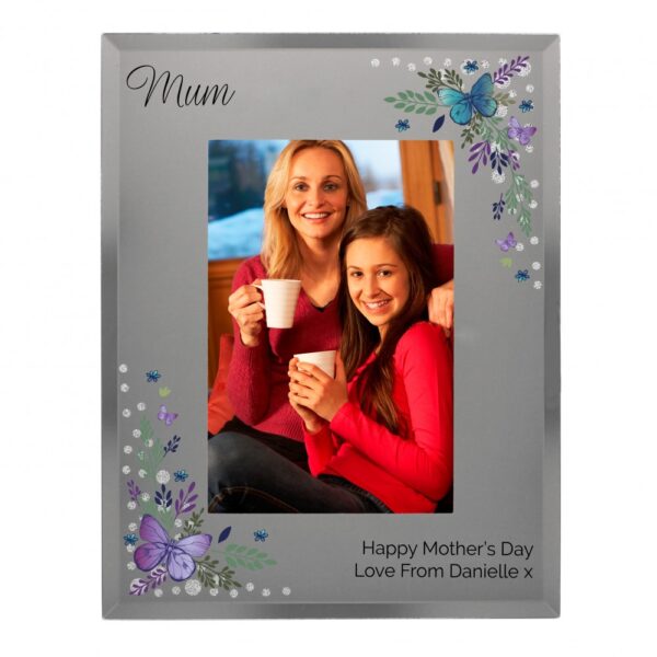 Personalised Butterfly 6x4 Diamante Glass Photo Frame - Image 6