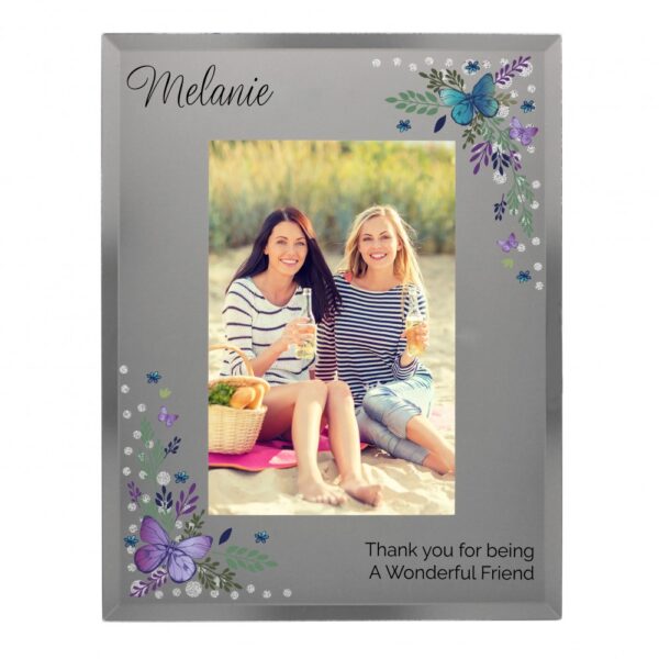 Personalised Butterfly 6x4 Diamante Glass Photo Frame - Image 7