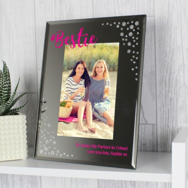 Personalised Bestie 6x4 Diamante Glass Photo Frame - Image 4