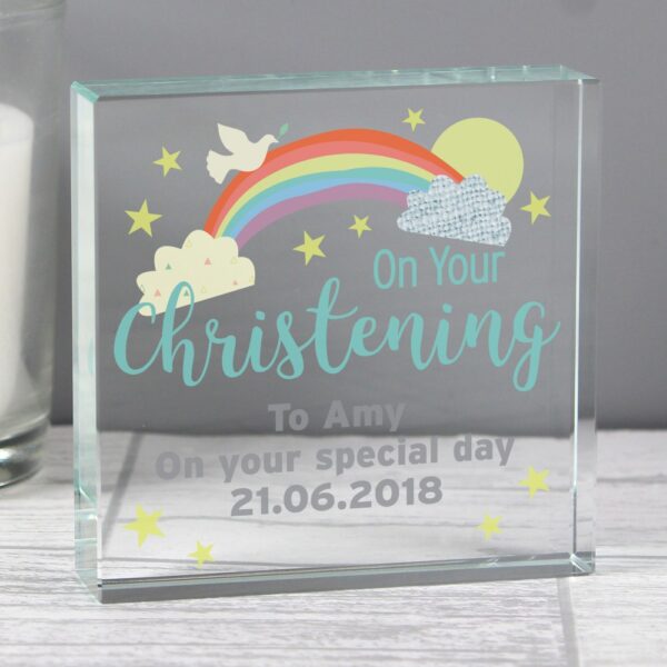 Personalised On Your Christening Large Crystal Token - Image 2