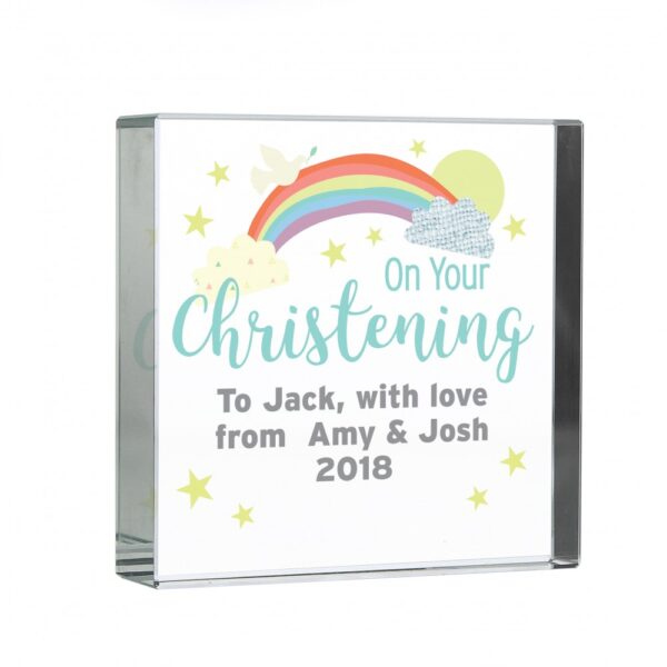 Personalised On Your Christening Large Crystal Token - Image 4