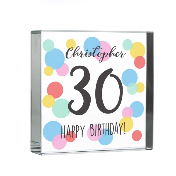 Personalised Birthday Colour Confetti Large Crystal Token - Image 2
