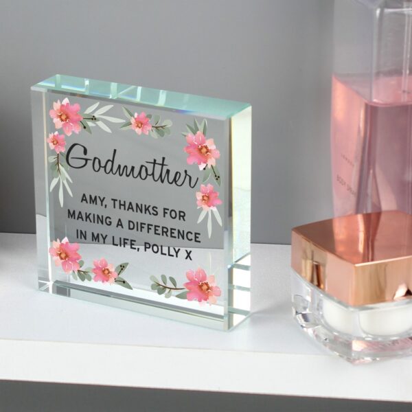 Personalised Floral Sentimental Large Crystal Token - Image 3