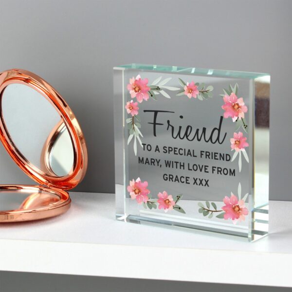 Personalised Floral Sentimental Large Crystal Token - Image 4