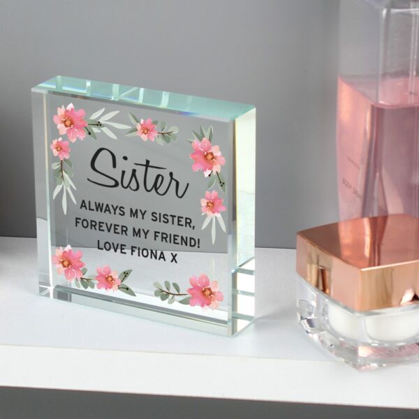 Personalised Floral Sentimental Large Crystal Token - Image 6
