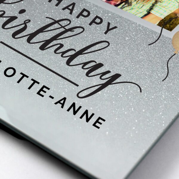 Personalised Birthday 4x4 Glitter Glass Photo Frame - Image 6