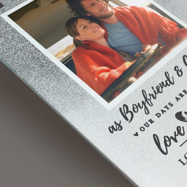 Personalised Anniversary 4x4 Glitter Glass Photo Frame - Image 5