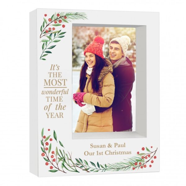 Personalised 'Wonderful Time of The Year Christmas' 7x5 Box Photo Frame - Image 2