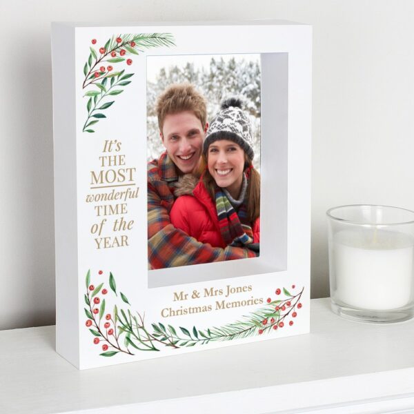 Personalised 'Wonderful Time of The Year Christmas' 7x5 Box Photo Frame - Image 3