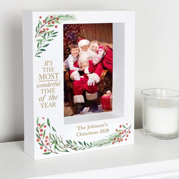 Personalised 'Wonderful Time of The Year Christmas' 7x5 Box Photo Frame - Image 5