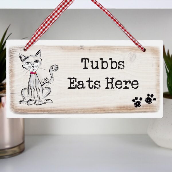 Personalised Cat Wooden Sign