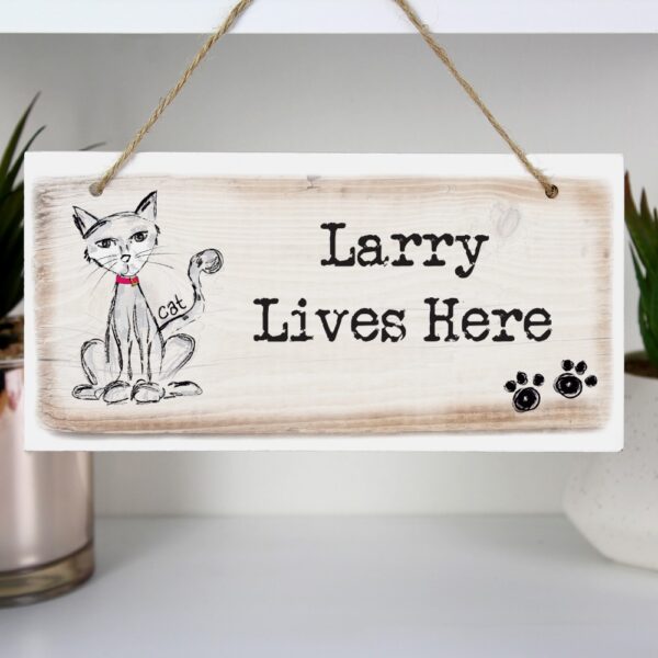 Personalised Cat Wooden Sign - Image 3