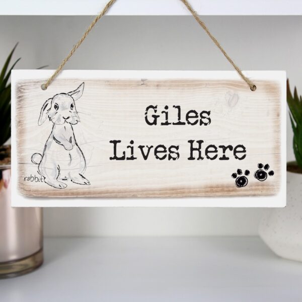 Personalised Rabbit Wooden Sign