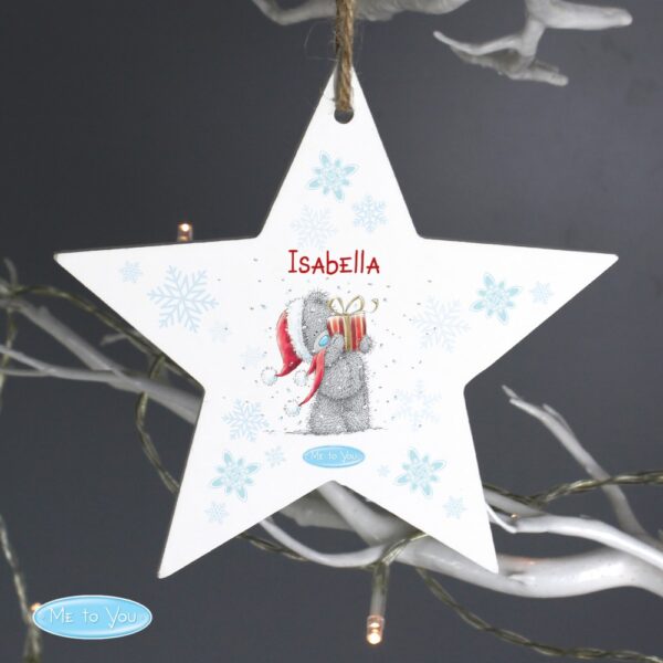 Personalised Me To You Wooden Wooden Star Decoration