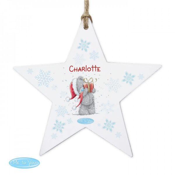 Personalised Me To You Wooden Wooden Star Decoration - Image 2