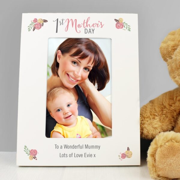 Personalised Floral Bouquet 1st Mothers Day 6x4 Photo Frame