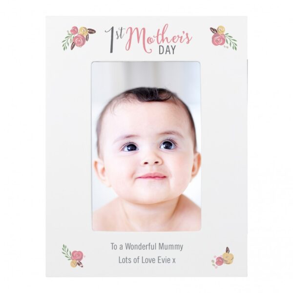 Personalised Floral Bouquet 1st Mothers Day 6x4 Photo Frame - Image 2