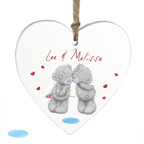 Personalised Me to You Couples Wooden Heart Decoration - Image 2