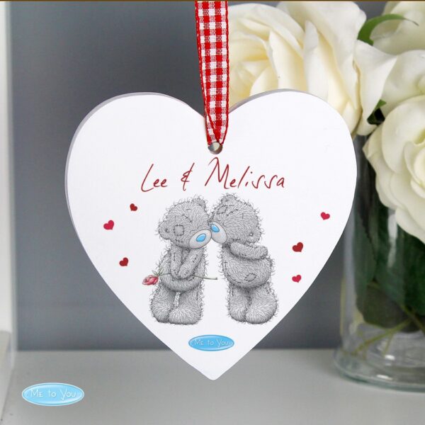 Personalised Me to You Couples Wooden Heart Decoration - Image 3