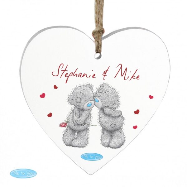 Personalised Me to You Couples Wooden Heart Decoration - Image 4