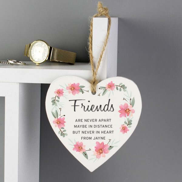 Personalised Floral Sentimental Wooden Heart Decoration - Image 7