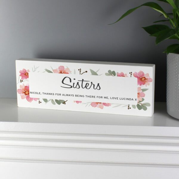 Personalised Floral Sentimental Wooden Block Sign - Image 3