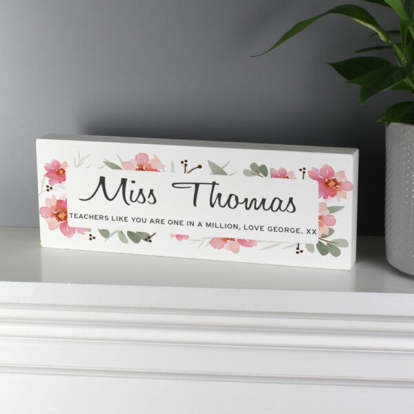 Personalised Floral Sentimental Wooden Block Sign - Image 5