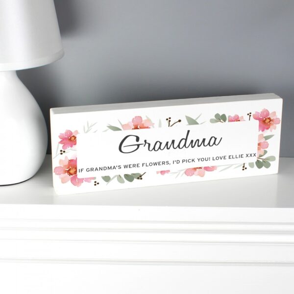 Personalised Floral Sentimental Wooden Block Sign - Image 8