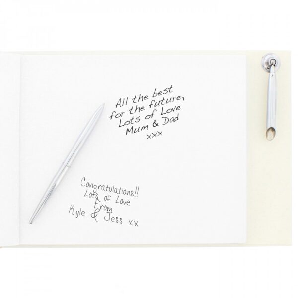 Personalised Mr & Mrs Hardback Guest Book & Pen - Image 5