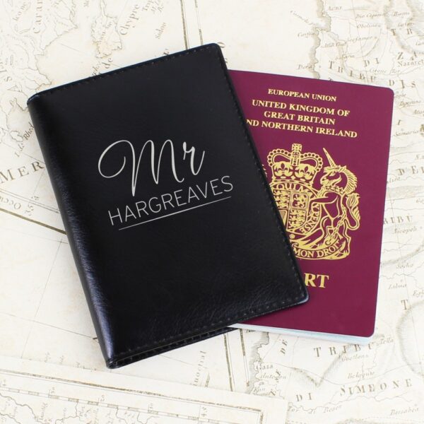 Personalised Mr & Mrs Black Passport Holders - Image 2