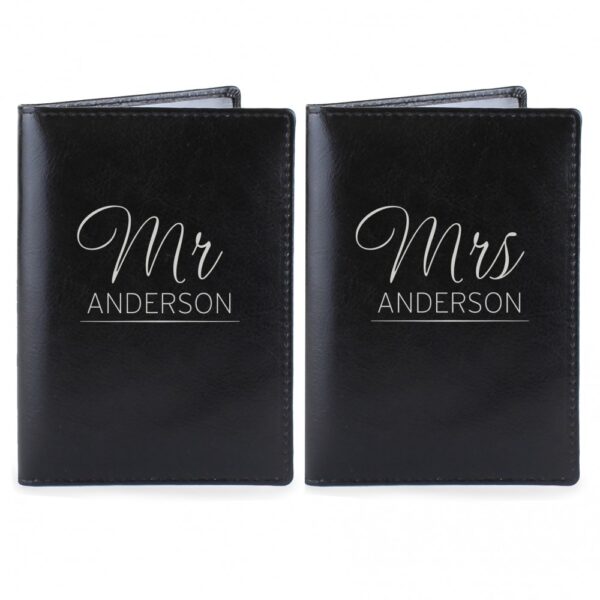 Personalised Mr & Mrs Black Passport Holders - Image 5