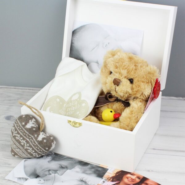 Personalised Twinkle Twinkle White Wooden Keepsake Box - Image 4