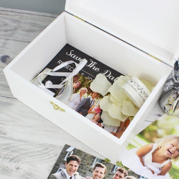 Personalised Fairytale Floral White Wooden Keepsake Box - Image 10