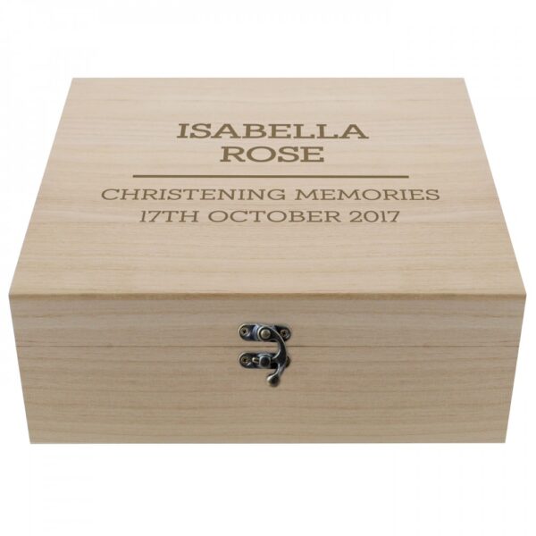 Personalised Any Message Large Wooden Keepsake Box - Image 2
