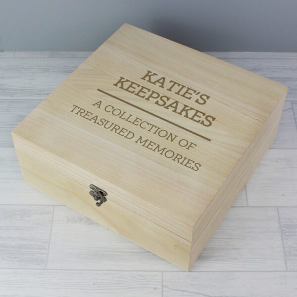 Personalised Any Message Large Wooden Keepsake Box - Image 5