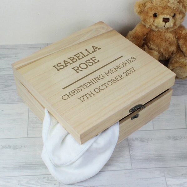 Personalised Any Message Large Wooden Keepsake Box - Image 6