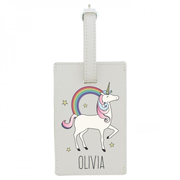 Personalised Unicorn Cream Luggage Tag - Image 2