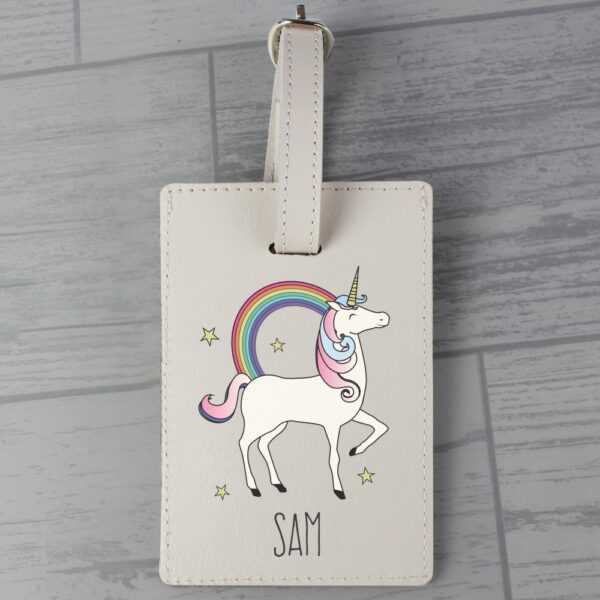 Personalised Unicorn Cream Luggage Tag - Image 4