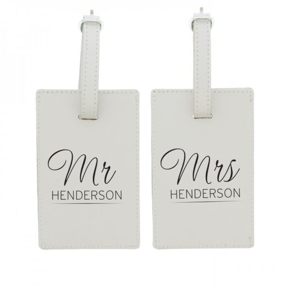 Personalised Couples Classic Cream Luggage Tags - Image 2