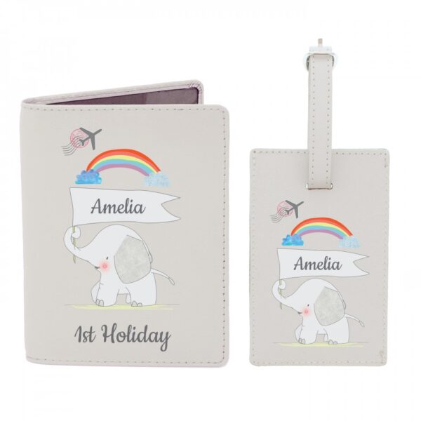Personalised My 1st Cream Passport Holder & Luggage Tag Set - Image 2