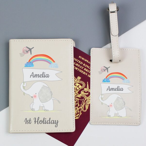 Personalised My 1st Cream Passport Holder & Luggage Tag Set - Image 3